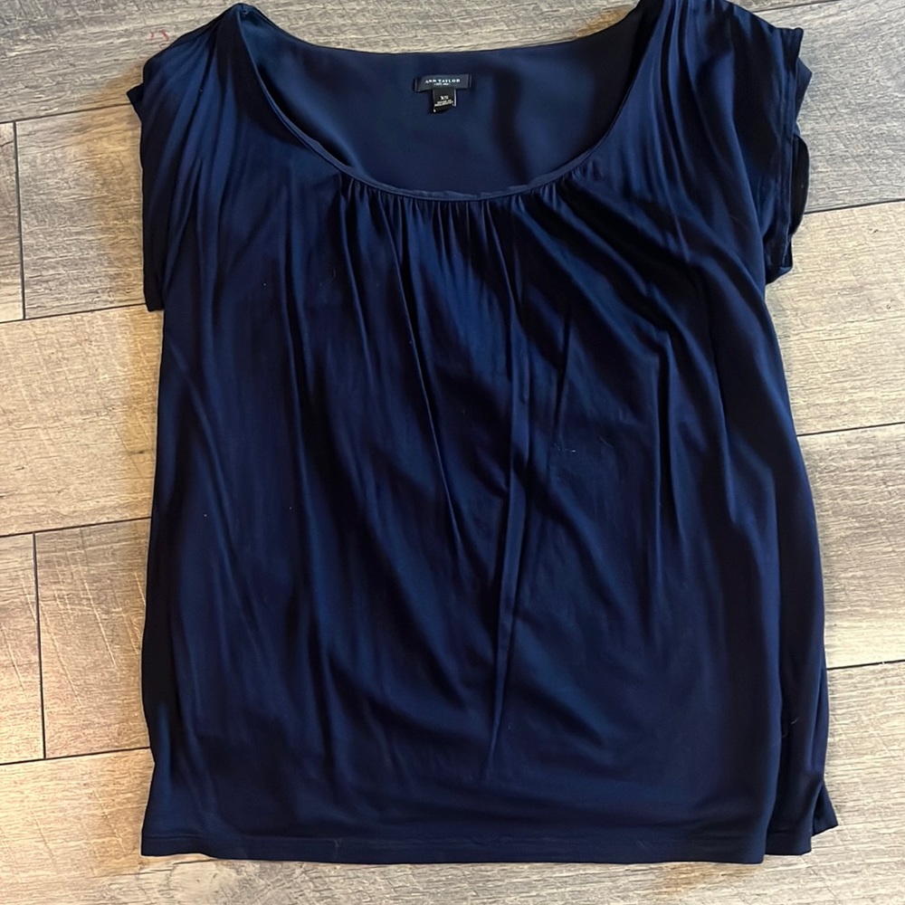 Ann Taylor Navy Blue Blouse